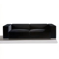 Czarna sofa dwuosobowa z tapicerką PU, 180 x 85 x 70 cm
