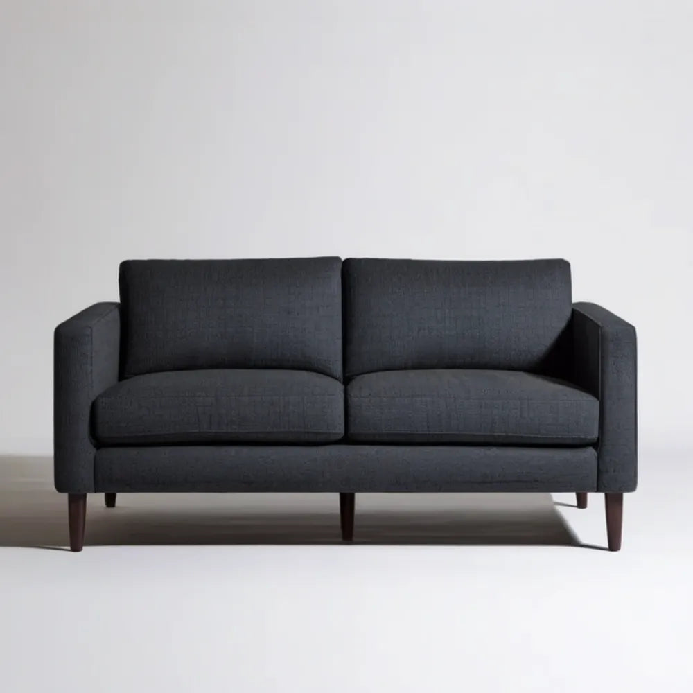Grafitowa sofa dwuosobowa z tapicerką poliestrową 160 x 85 x 82 cm