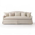 Kremowa sofa trzyosobowa z tapicerką poliestrową, 230 × 95 × 82 cm