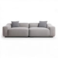 Sofa 2-osobowa jasnoszara z ciemnoszarymi poduszkami 220 x 100 x 82 cm